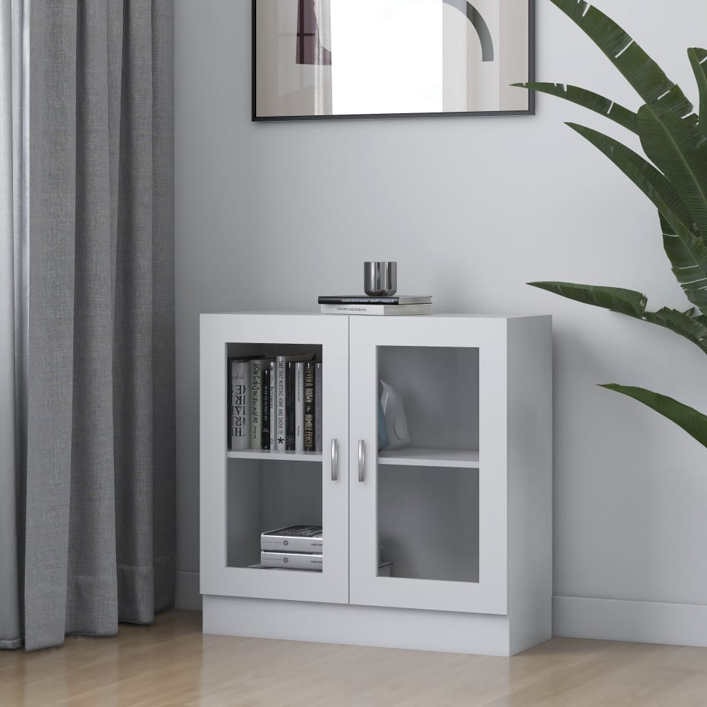 Armadietto con Vetrina Bianco 82,5x30,5x80 cm Legno Multistrato –  SDMhomestore