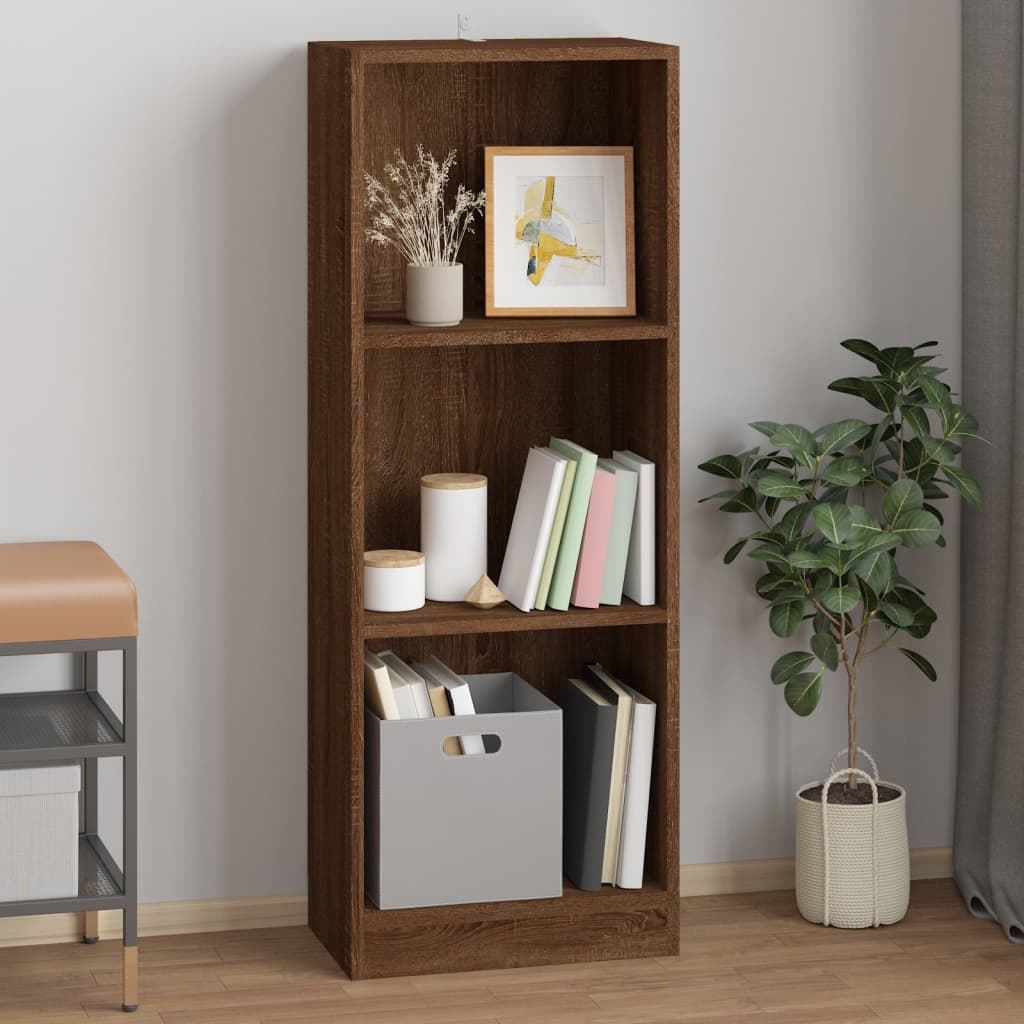 Libreria 3 Ripiani Rovere Marrone 40x24x109cm Legno Multistrato –  SDMhomestore