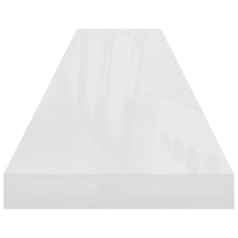 Scaffali a Parete 4 pz Bianco Lucido 120x23,5x3,8 cm in MDF