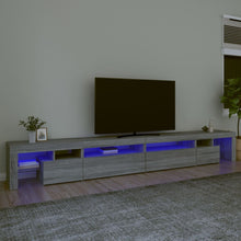 Mobile Porta TV con Luci LED Grigio Sonoma 290x36,5x40 cm Legno Multistrato